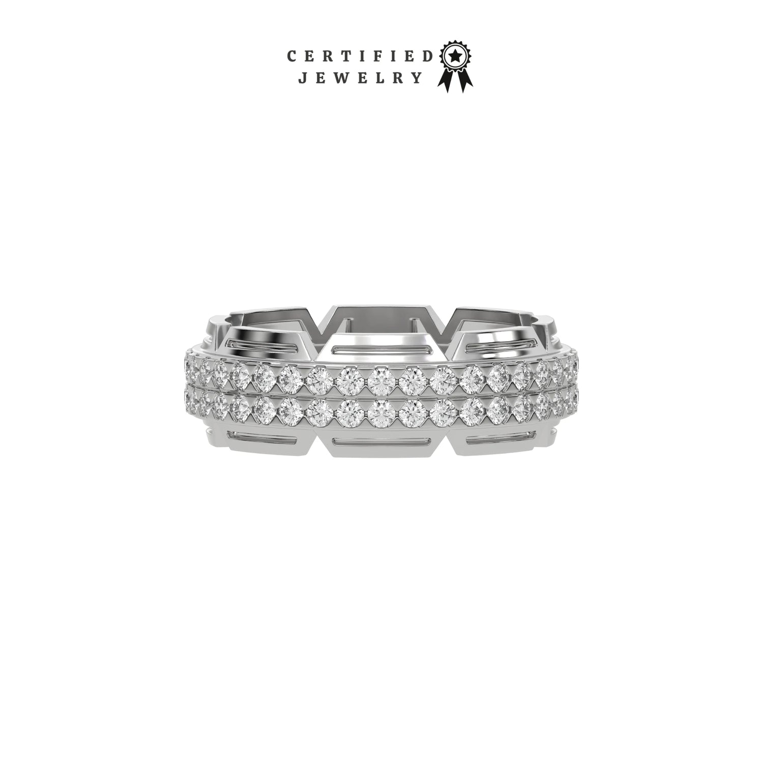 1.35 CT Natural Diamond Dual Tone Eternity Ring