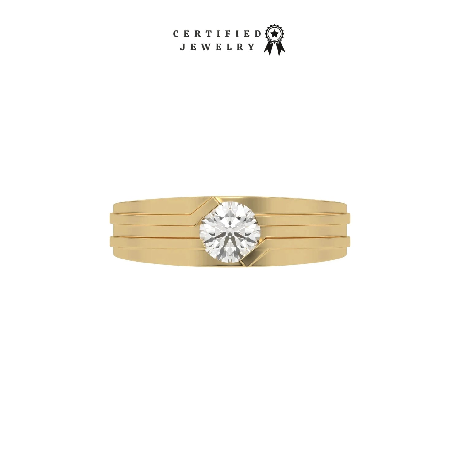 0.70 CT Lab Diamond Dual Tone Tension Set Ring