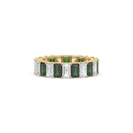 18K Yellow Gold Emerald Gemstone Eternity Ring