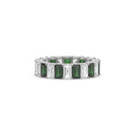 18K White Gold Emerald Gemstone Eternity Ring