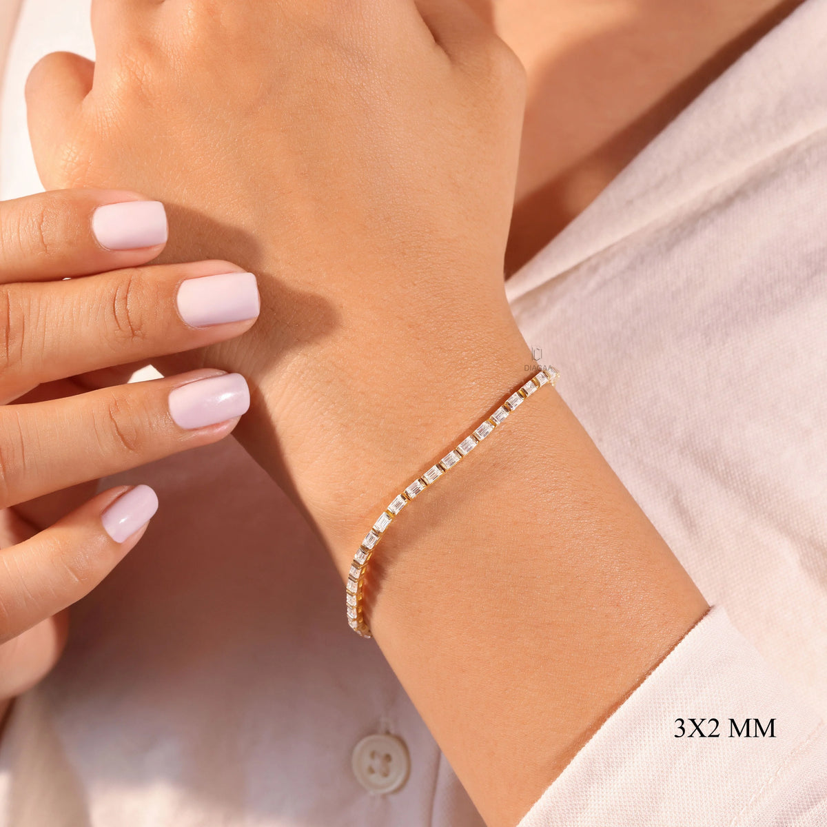 East-West Baguette Lab Grown Diamond Tennis Bracelet