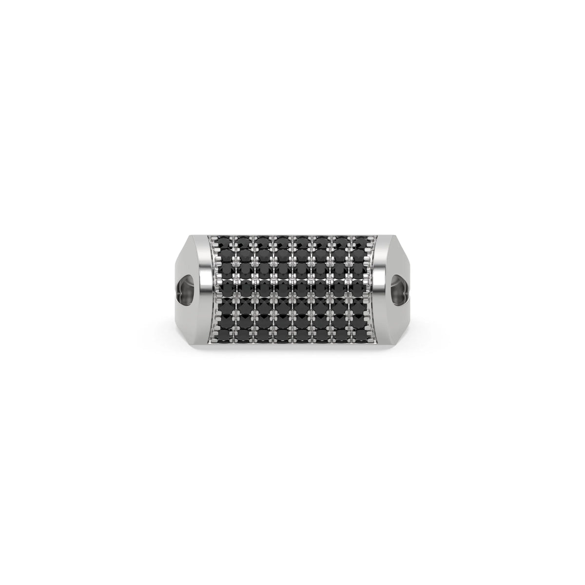 1.08 CT Black Natural Diamond Pave Cluster Ring