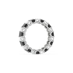 10K White Gold Black and White Emerald Diamond Eternity Ring