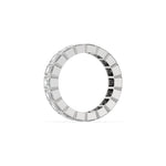 10K White Gold Emerald Black And White Diamond Eternity Ring