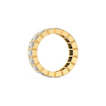 10K Yellow Gold Emerald Diamond Eternity Ring