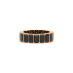 14K Rose Gold Emerald Black Diamond Eternity Ring
