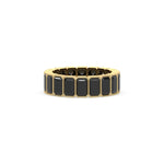 18K Yellow Gold Emerald Black Diamond Eternity Ring