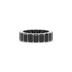 18K White Gold Emerald Black Diamond Eternity Ring