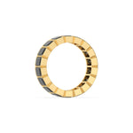 10K Yellow Gold Emerald Black Diamond Eternity Ring