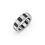 14K White Gold Half and Half Eternity Ring
