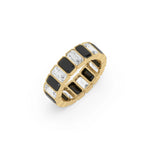 14K Yellow Gold Emerald Diamond Eternity Ring