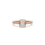 14K Rose Gold Emerald Diamond Engagement Ring
