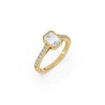 10K Yellow Gold Emerald Diamond Engagement Ring