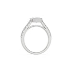 14K White Gold Emerald Diamond Engagement Ring