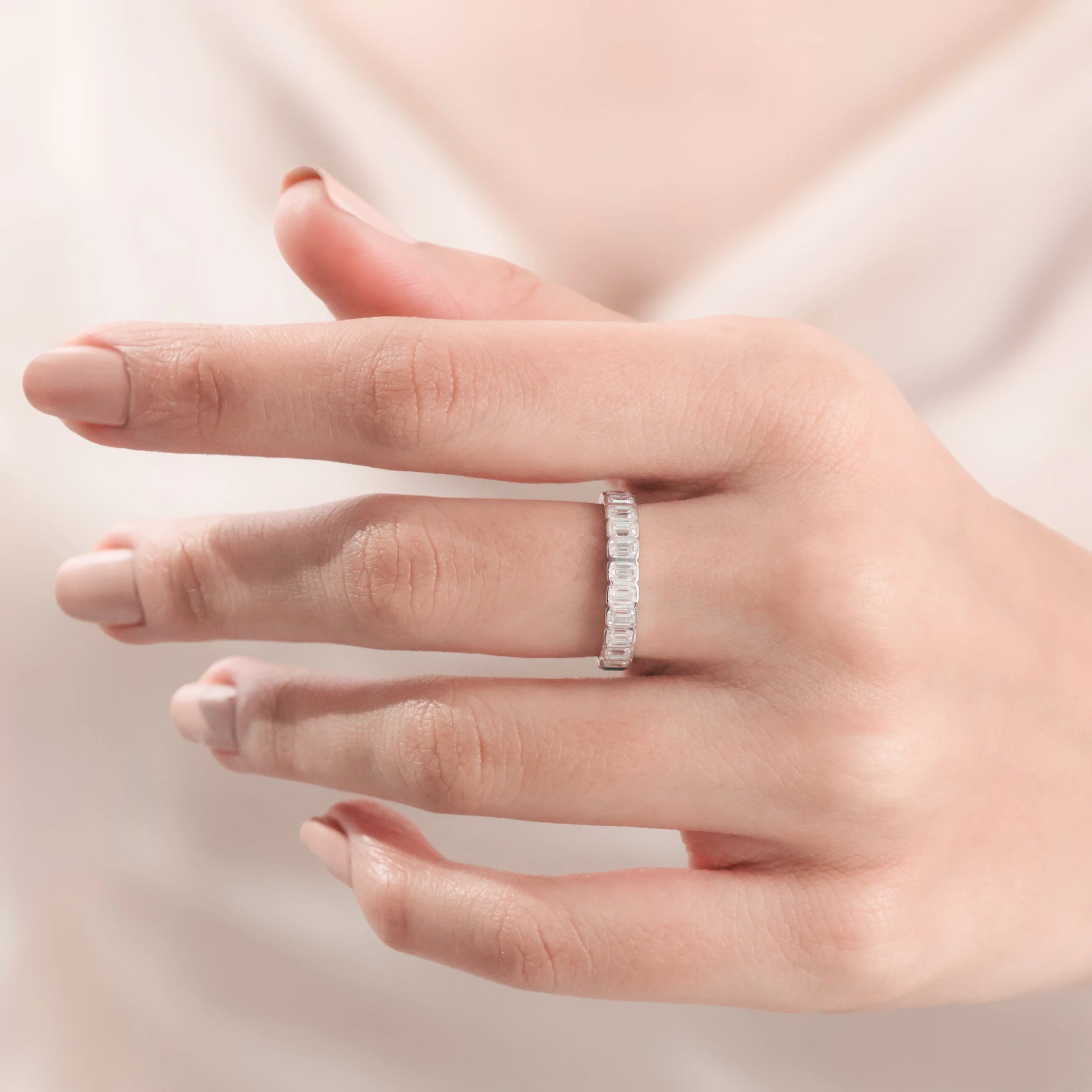 Emerald Diamond Full Eternity Ring