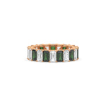 14K Rose Gold Emerald Eternity Ring