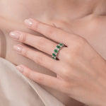 10K Yellow Gold Emerald Gemstone Eternity Ring
