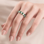 14K Yellow Gold Emerald Eternity Ring