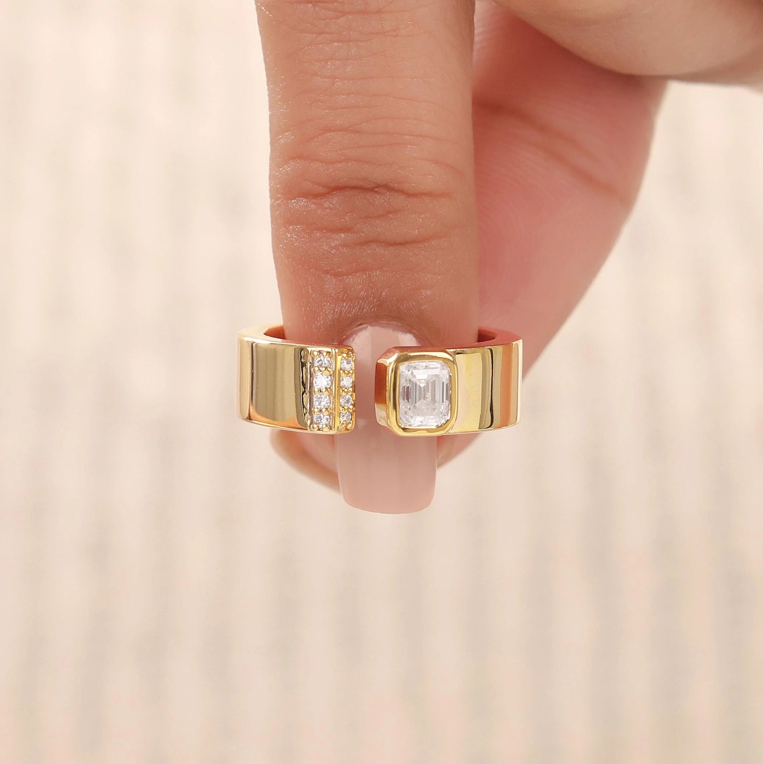 0.60 CT Emerald Lab Diamond Statement Ring