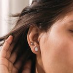 Emerald Diamond Solitaire Earring 