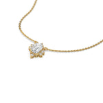 14K Yellow Gold Emerald and Round Cut Diamond Starburst Pendant