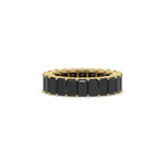 18K Yellow Gold Emerald Black Diamond Eternity Ring