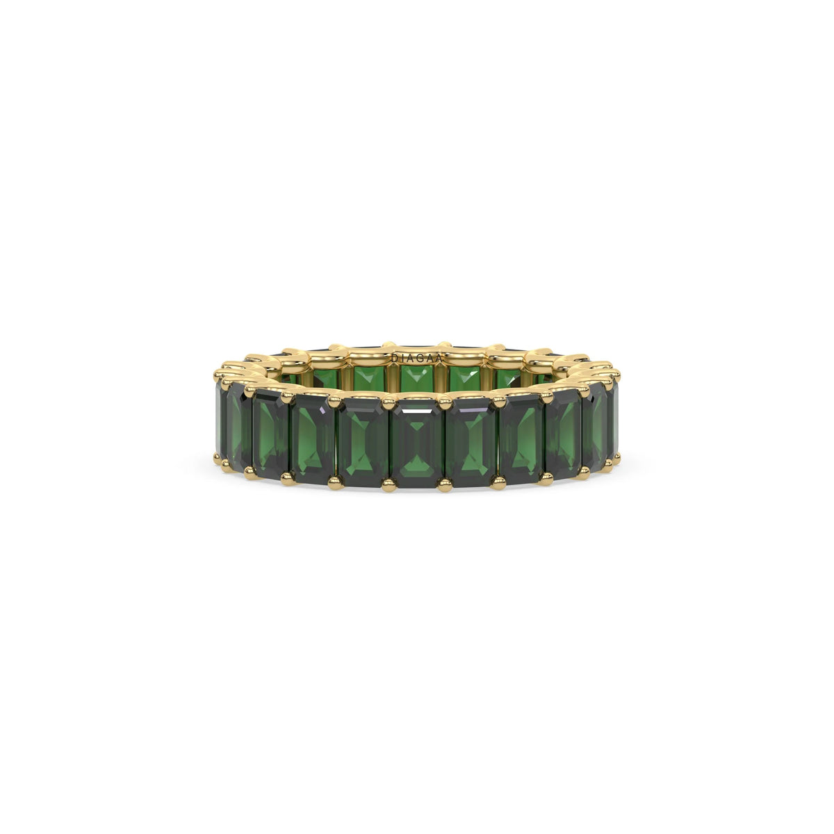 18K Yellow Gold Emerald Gemstone Full Eternity Ring