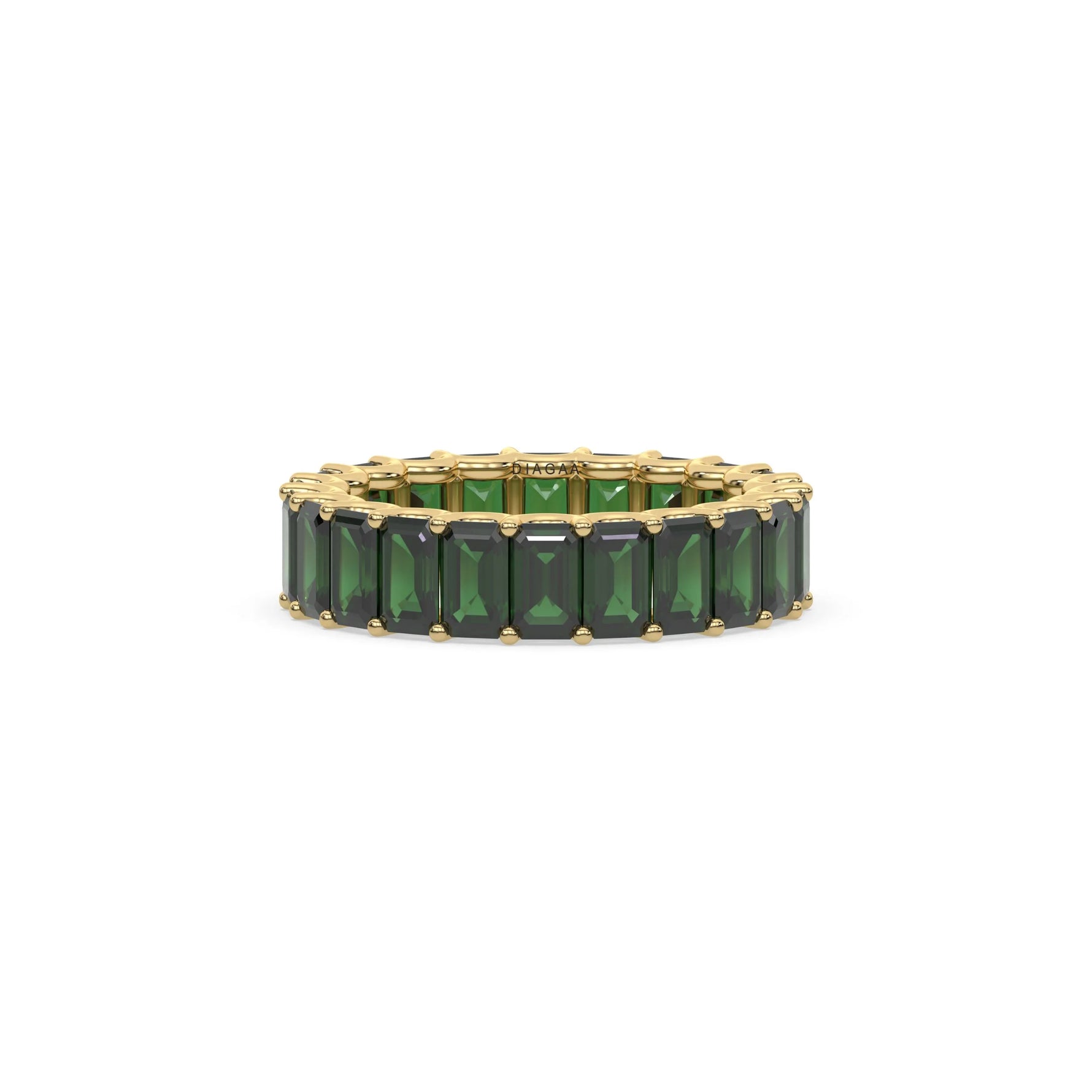 18K Yellow Gold Emerald Gemstone Full Eternity Ring