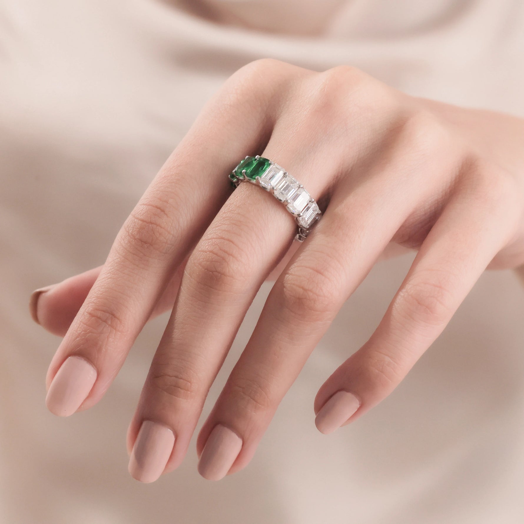 Emerald Gemstone Full Eternity Ring