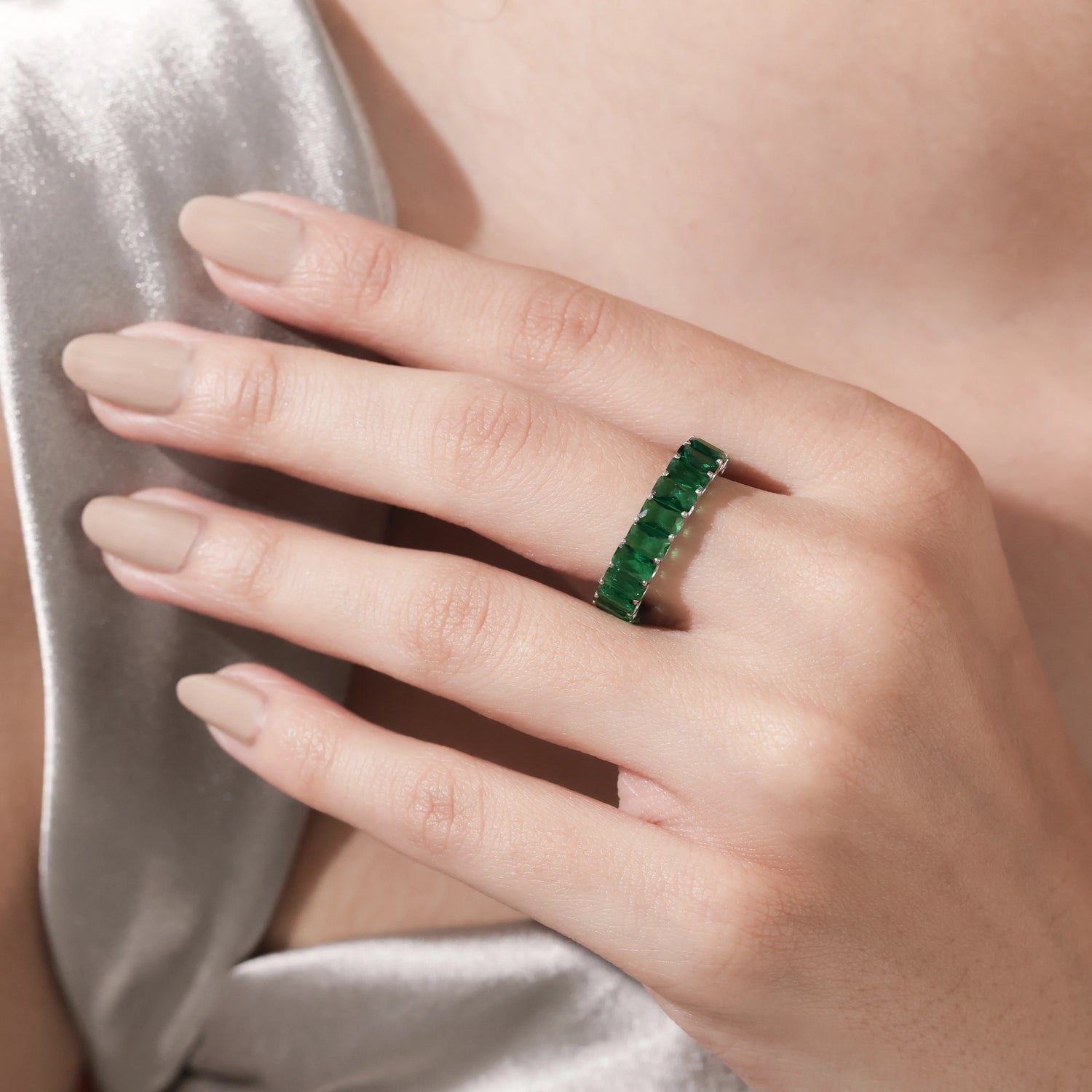 Emerald Gemstone Full Eternity Ring