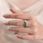 Emerald Gemstone Bezel Set Full Eternity Ring