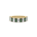 14K Yellow Gold Emerald Diamond Eternity Ring
