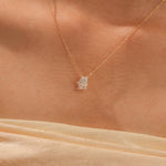 18K Yellow Gold Emerald, Round and Marquise Diamond Cluster Pendant