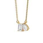 14K Yellow Gold Emerald and Pear Diamond Toi Moi Pendant