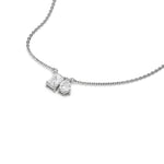 14K White Gold Emerald and Pear Diamond Pendant