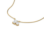 14K Yellow Gold Emerald and Pear Diamond Pendant