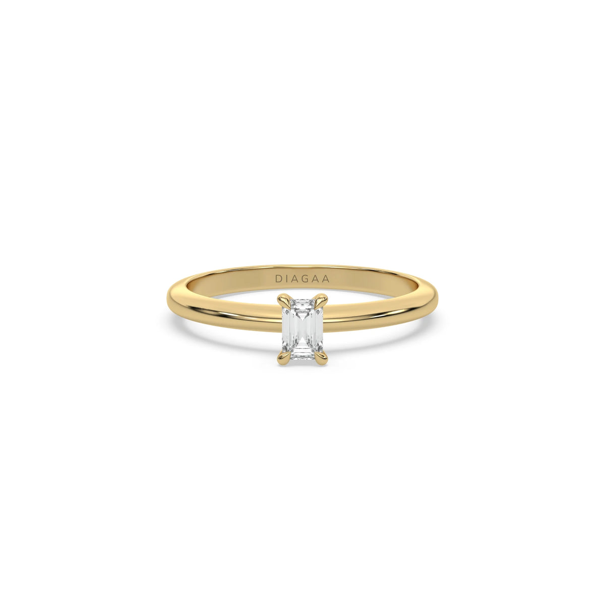 Lab Diamond Emerald Cut Diamond Solitaire Ring