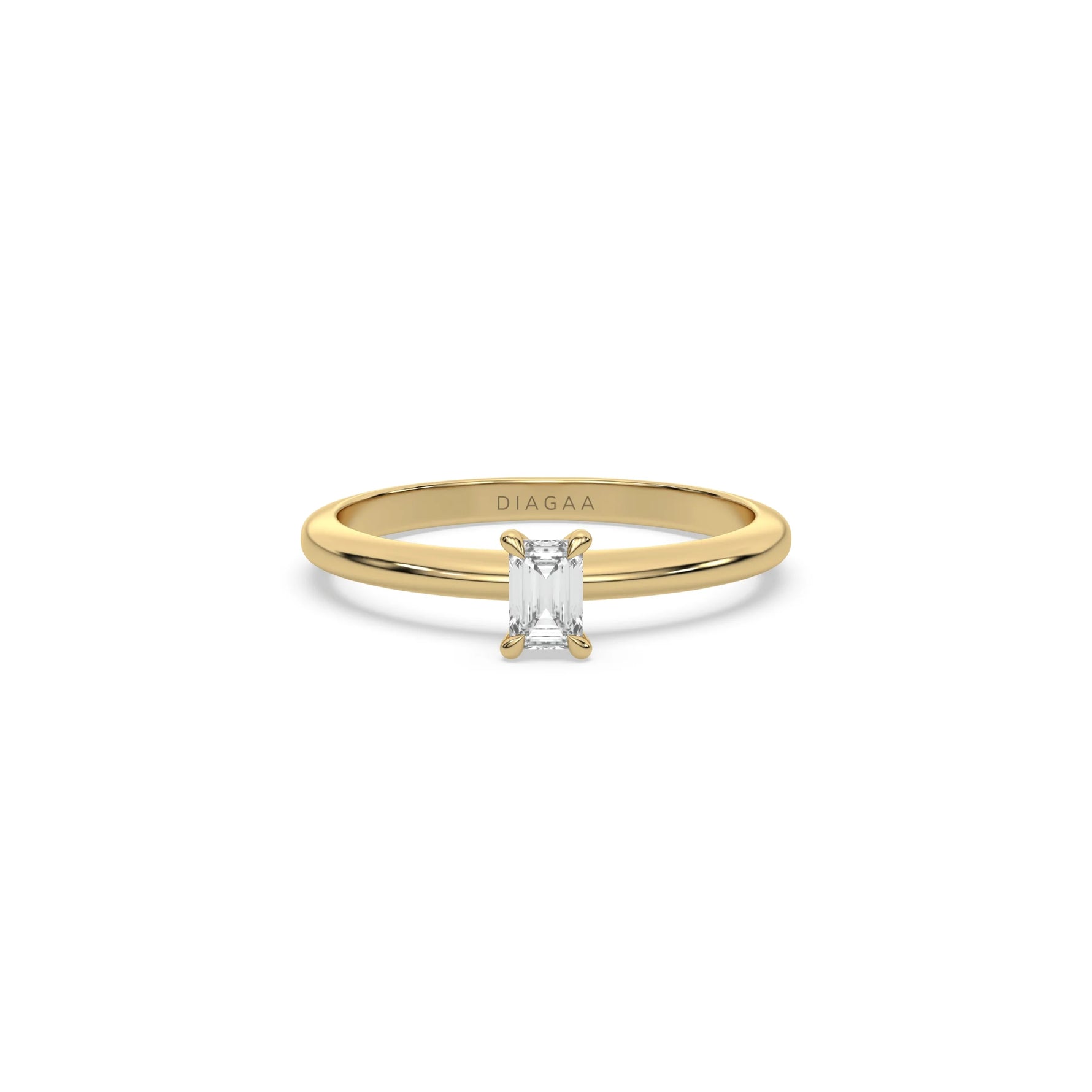 Lab Diamond Emerald Cut Diamond Solitaire Ring