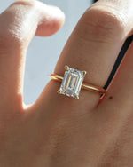 Emerald Engagement Ring, Emerald Cut Diamond Ring, Emerald Cut Wedding Ring, Single Diamond Ring, Promise Ring For Her, Proposal Ring, Gift