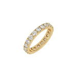 This yellow gold Full Eternity Diamond Band made with brilliant cut round diamonds and set in a beautiful pave setting in 3d view