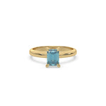 Fancy Blue Diamond Classic Emerald Solitaire Ring