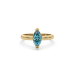 Fancy Blue Diamond Marquise Solitaire Ring