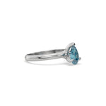 18K 3CT Fancy Blue Diamond Pear Solitaire Engagement Ring