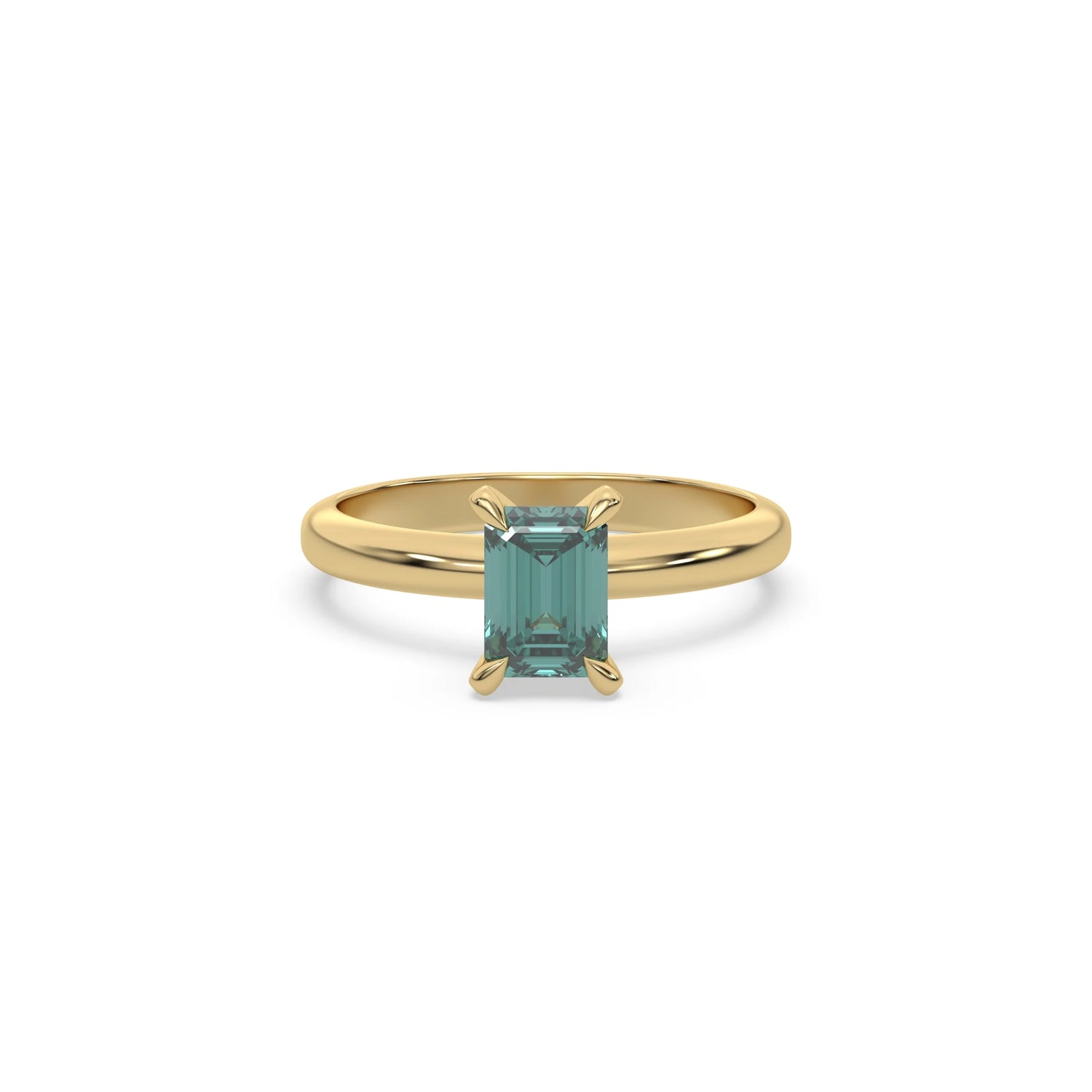 Green Diamond Classic Emerald Solitaire Ring