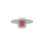 18K White Gold Fancy Pink Emerald Solitaire Engagement Ring