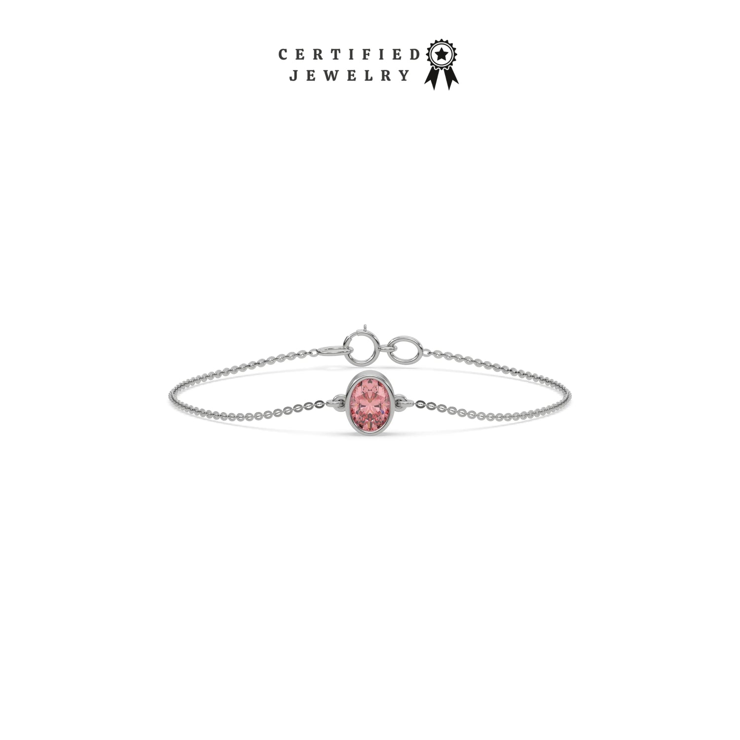 3 CT Fancy Pink Diamond Oval Bezel Bracelet