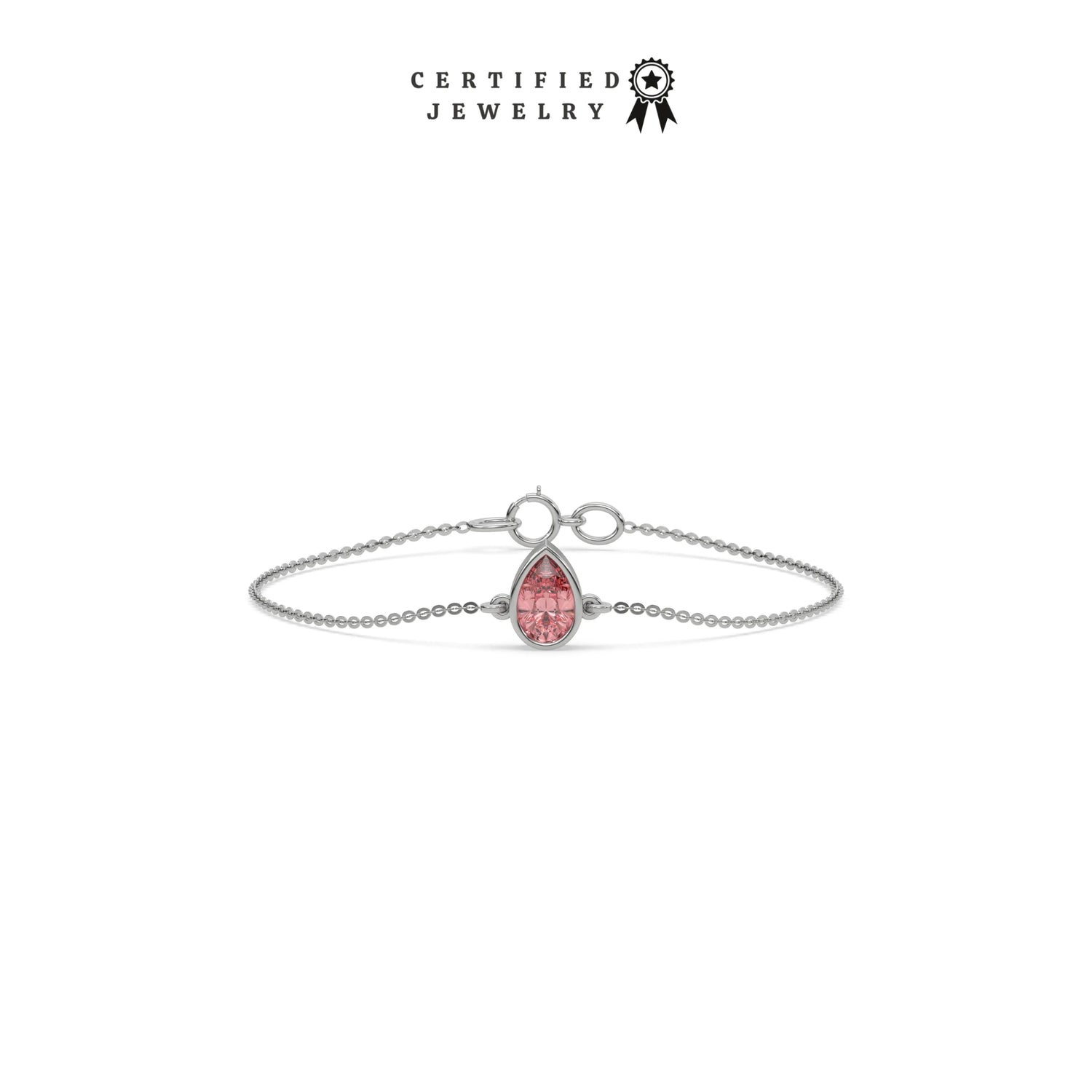 3 CT Fancy Pink Diamond Pear Bezel Bracelet