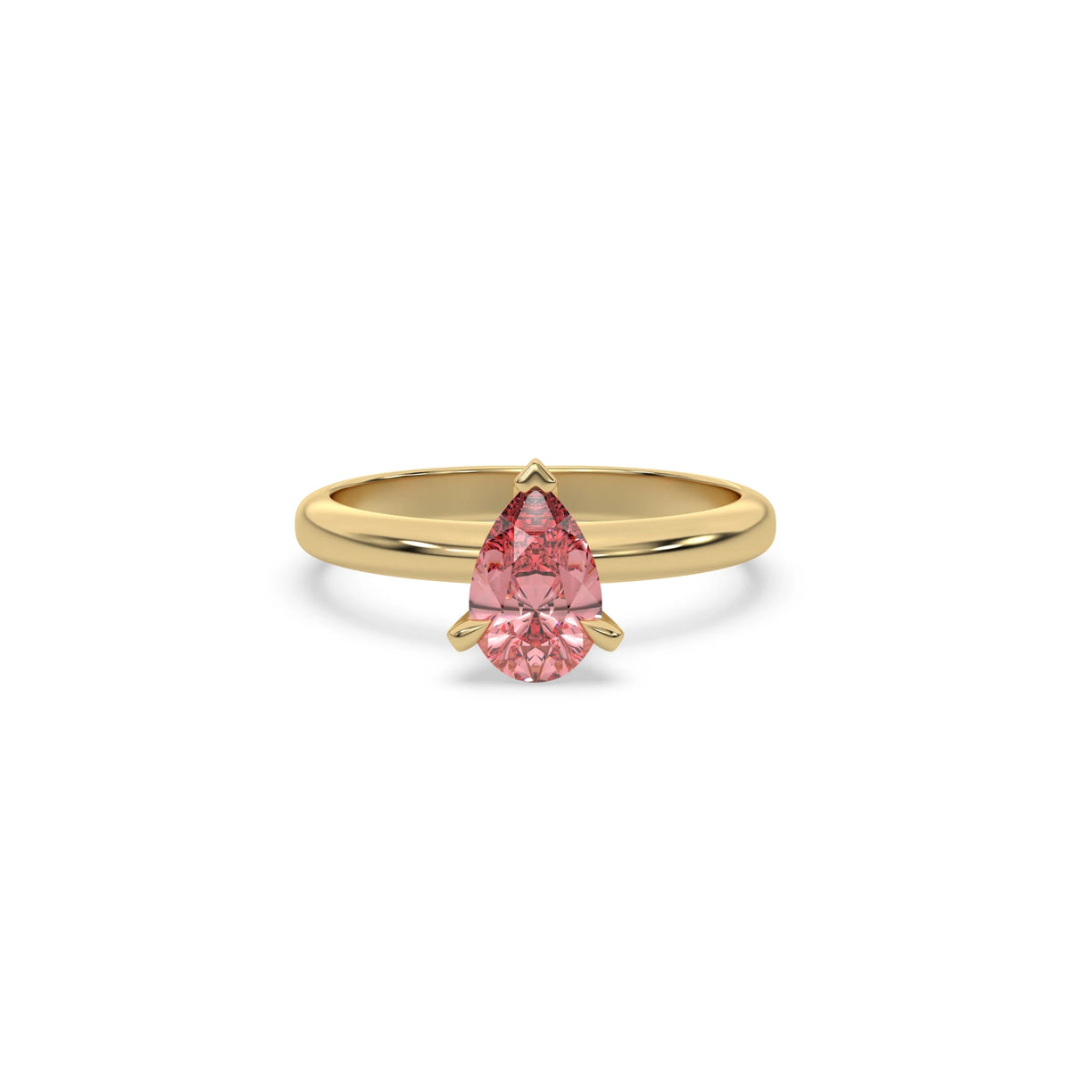 Pink Diamond Ring, Pear Cut Diamond Ring, Solitaire Engagement Ring, Round Diamond Wedding Ring, Pink Diamond Jewelry, Gift