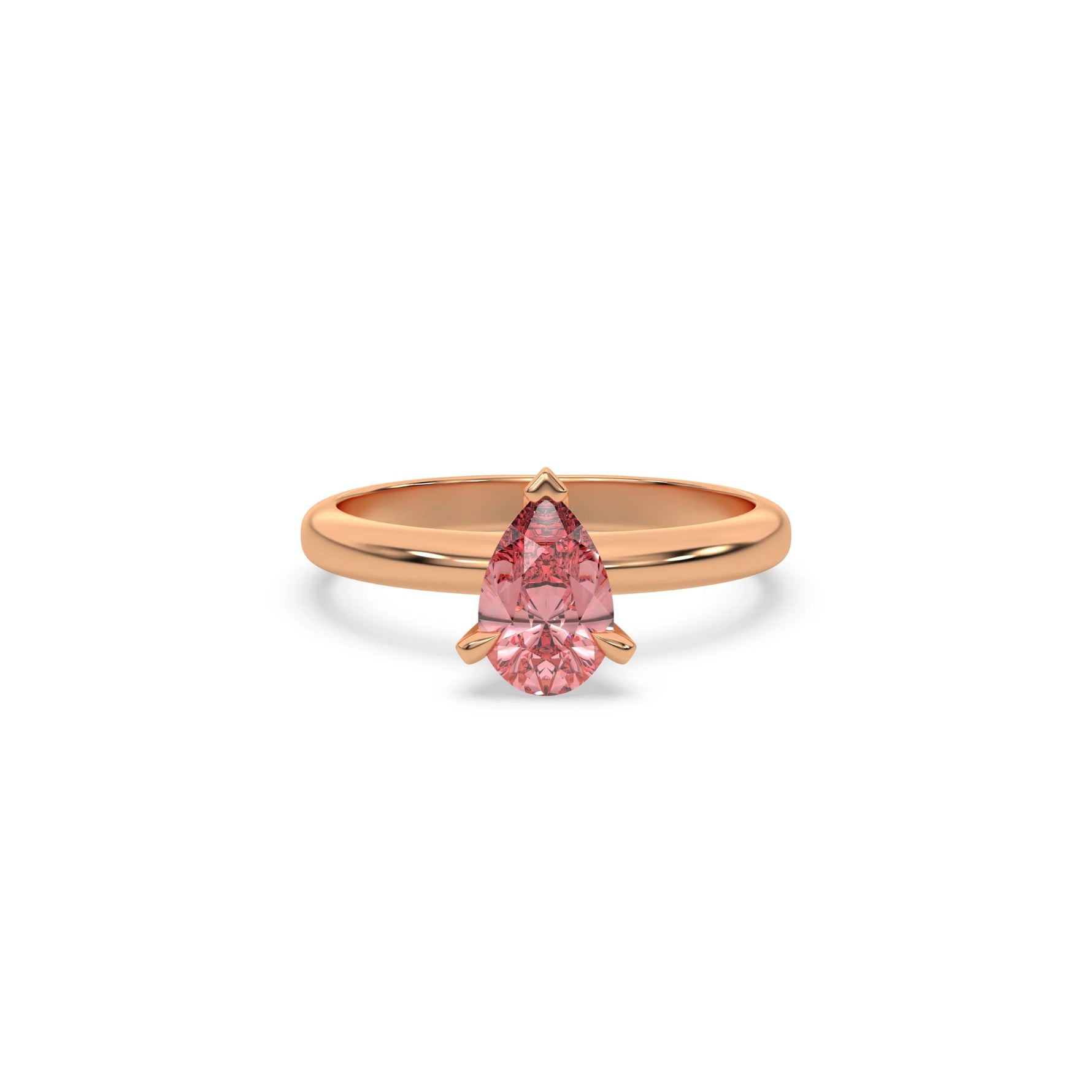 Rose Gold Pear Cut Diamond Ring