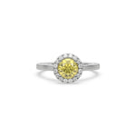 Yellow Diamond Classic Round Halo Engagement Ring